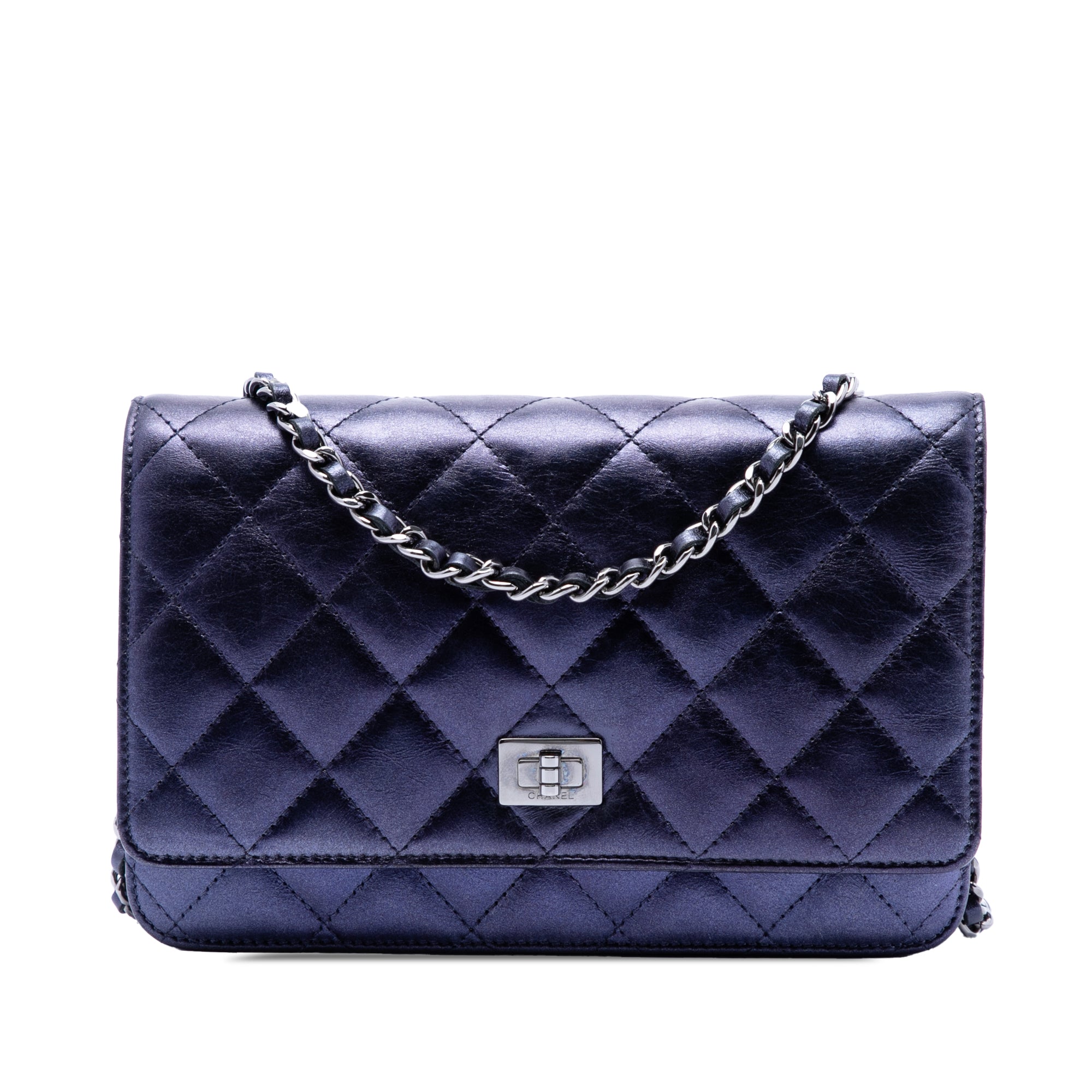 Quilted Shiny Aged Calfskin Reissue 2.55 Wallet on Chain - Image 1