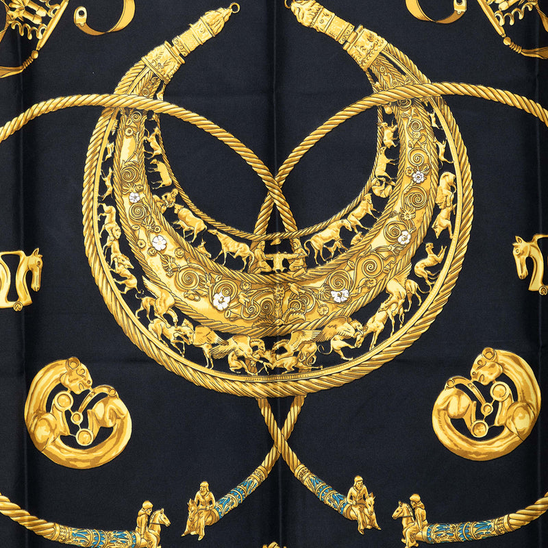 Les Cavaliers d Or Silk Scarf 90 - Image 2