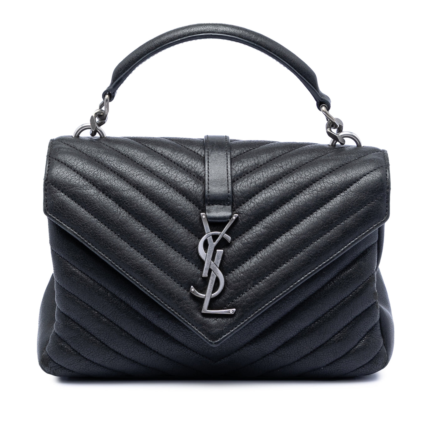 Medium Chevron Sheepskin Monogram College Satchel - Image 1