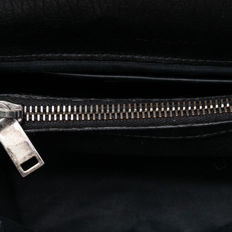 Medium Chevron Sheepskin Monogram College Satchel - Image 4