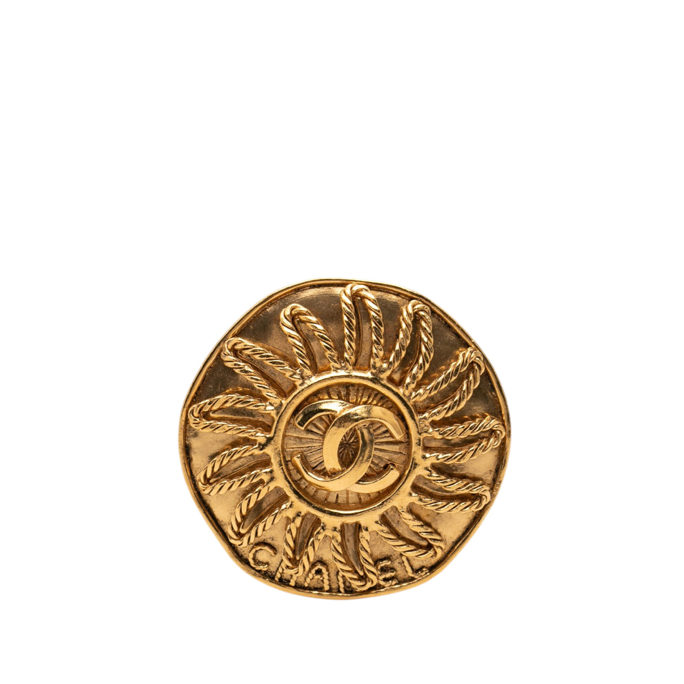 CC Gold Plated Sunburst Brooch - Image 1