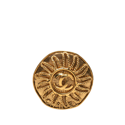 CC Gold Plated Sunburst Brooch - Image 1