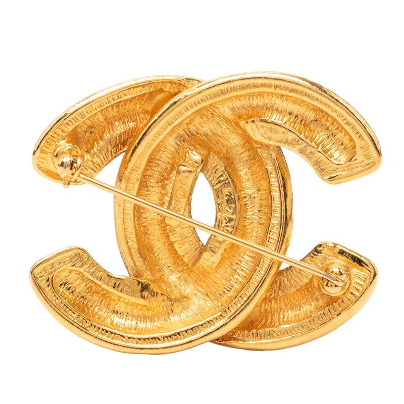 CC Gold Plated Quilted Brooch - Image 2