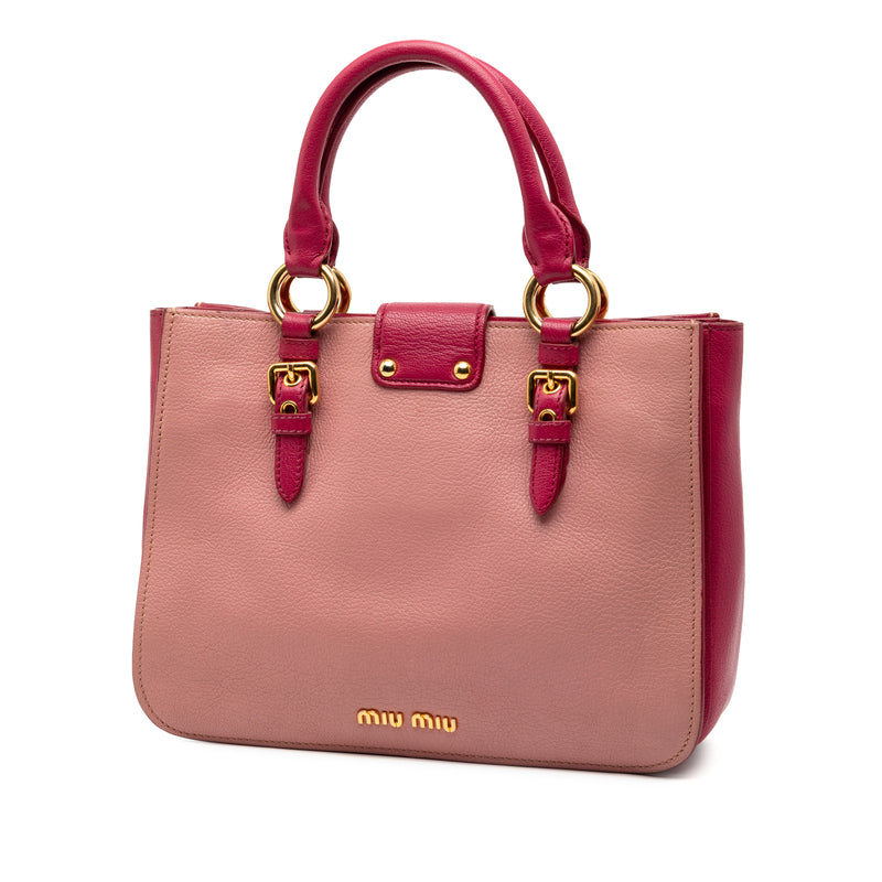 Bicolor Goatskin Madras Satchel - Image 2