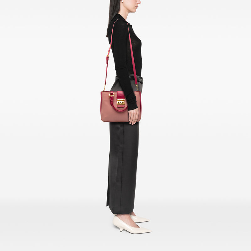 Bicolor Goatskin Madras Satchel - Image 9