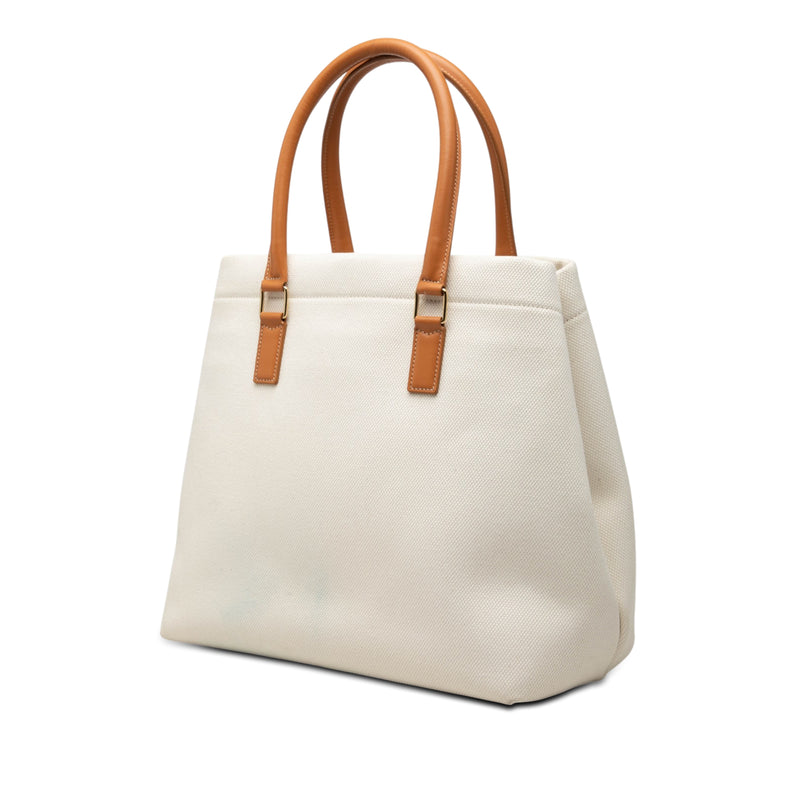 Small Canvas Logo Print Horizontal Cabas Tote - Image 2