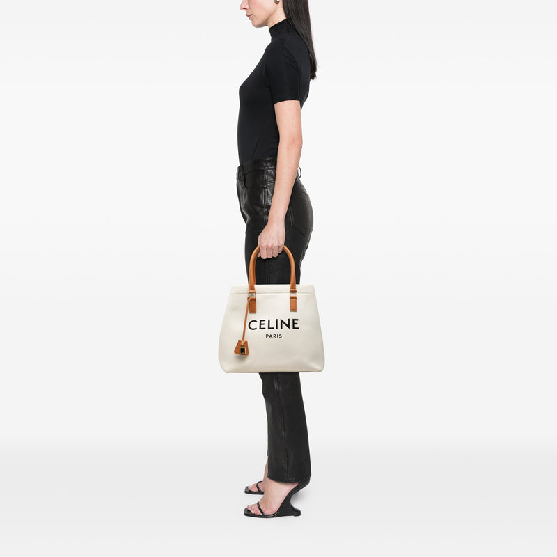 Small Canvas Logo Print Horizontal Cabas Tote - Image 7