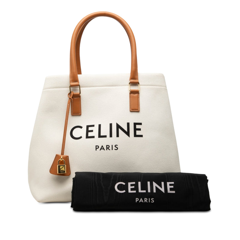 Small Canvas Logo Print Horizontal Cabas Tote - Image 8