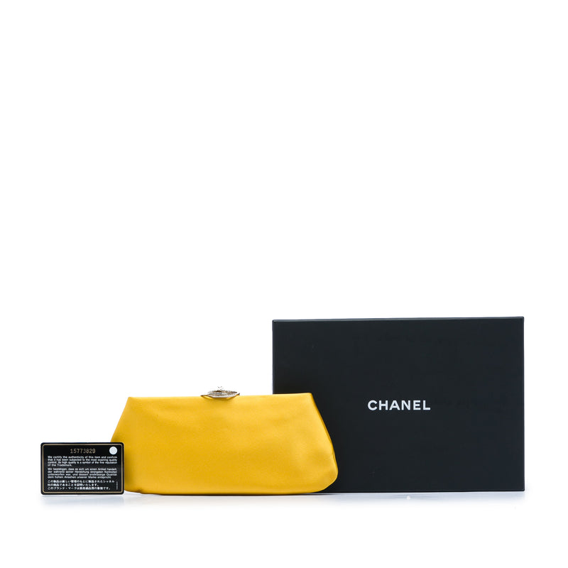 Satin Crystal Camellia Evening Frame Clutch - Image 7