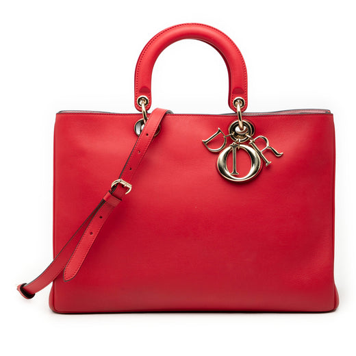 Large Smooth Calfskin Diorissimo Satchel - Image 1