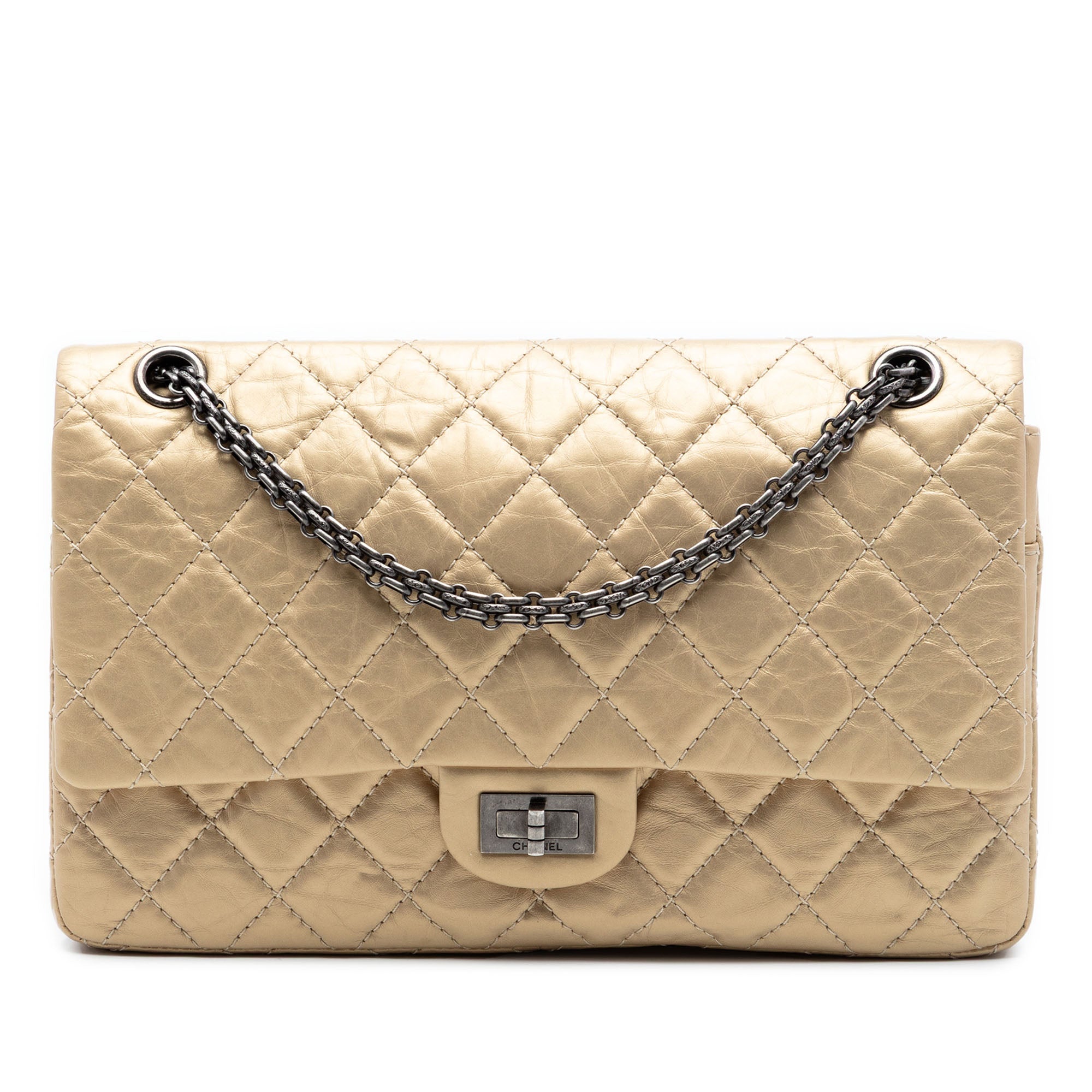 Quilted Metallic Aged Calfskin Reissue 2.55 Double Flap 226 - Image 1