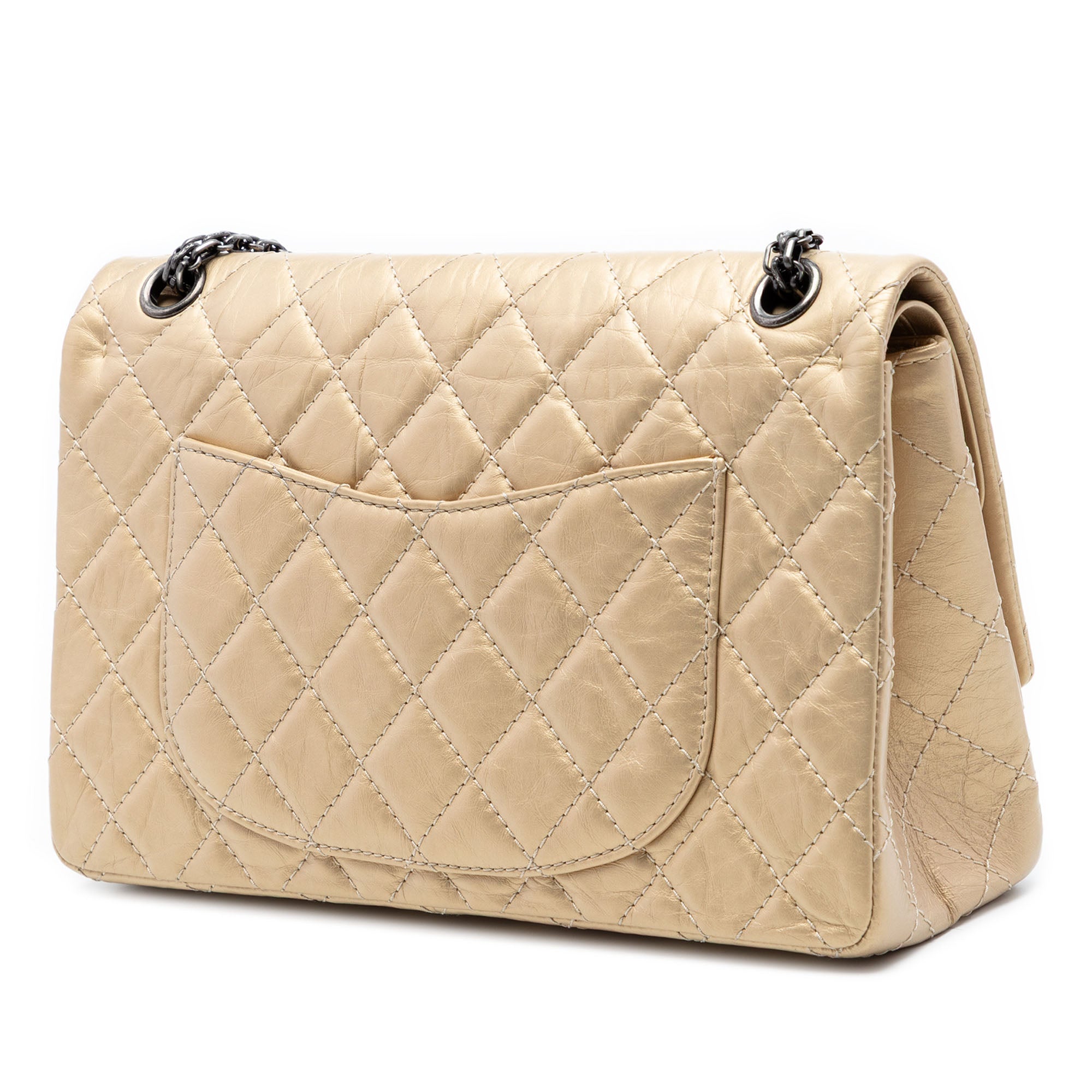 Quilted Metallic Aged Calfskin Reissue 2.55 Double Flap 226 - Image 2