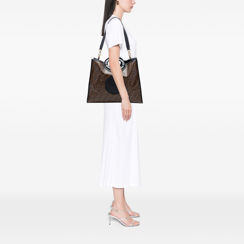 Medium Glazed Fabric FF 1974 Runaway Shopper Satchel - Image 6