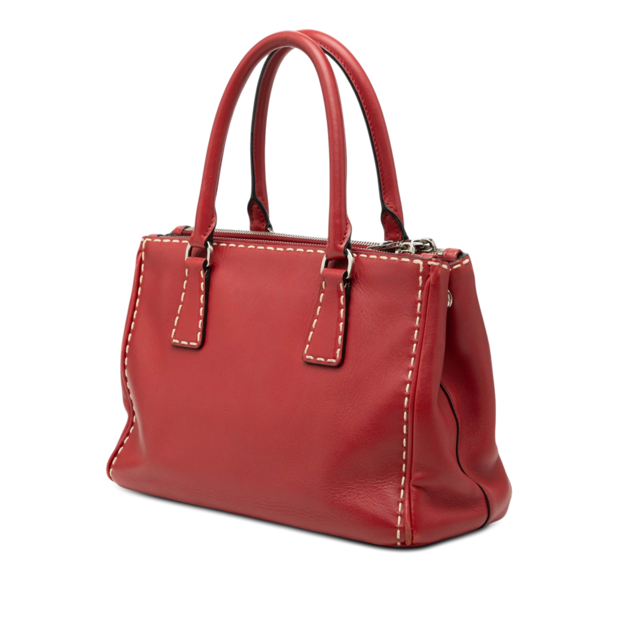 Small City Calf Hand Stitched Galleria Double Zip Satchel - Image 2