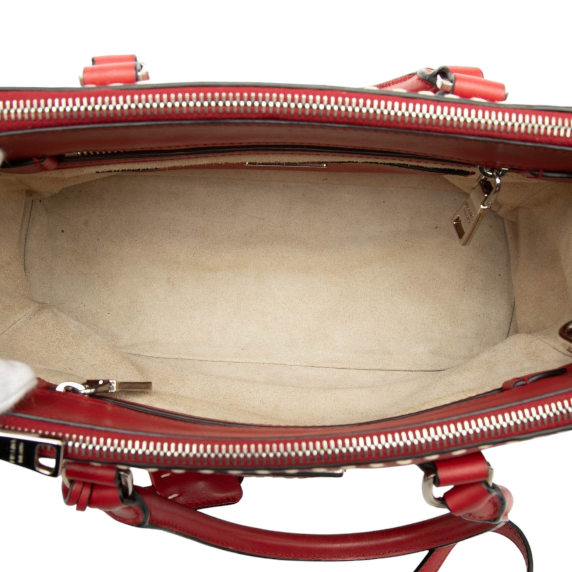 Small City Calf Hand Stitched Galleria Double Zip Satchel - Image 4