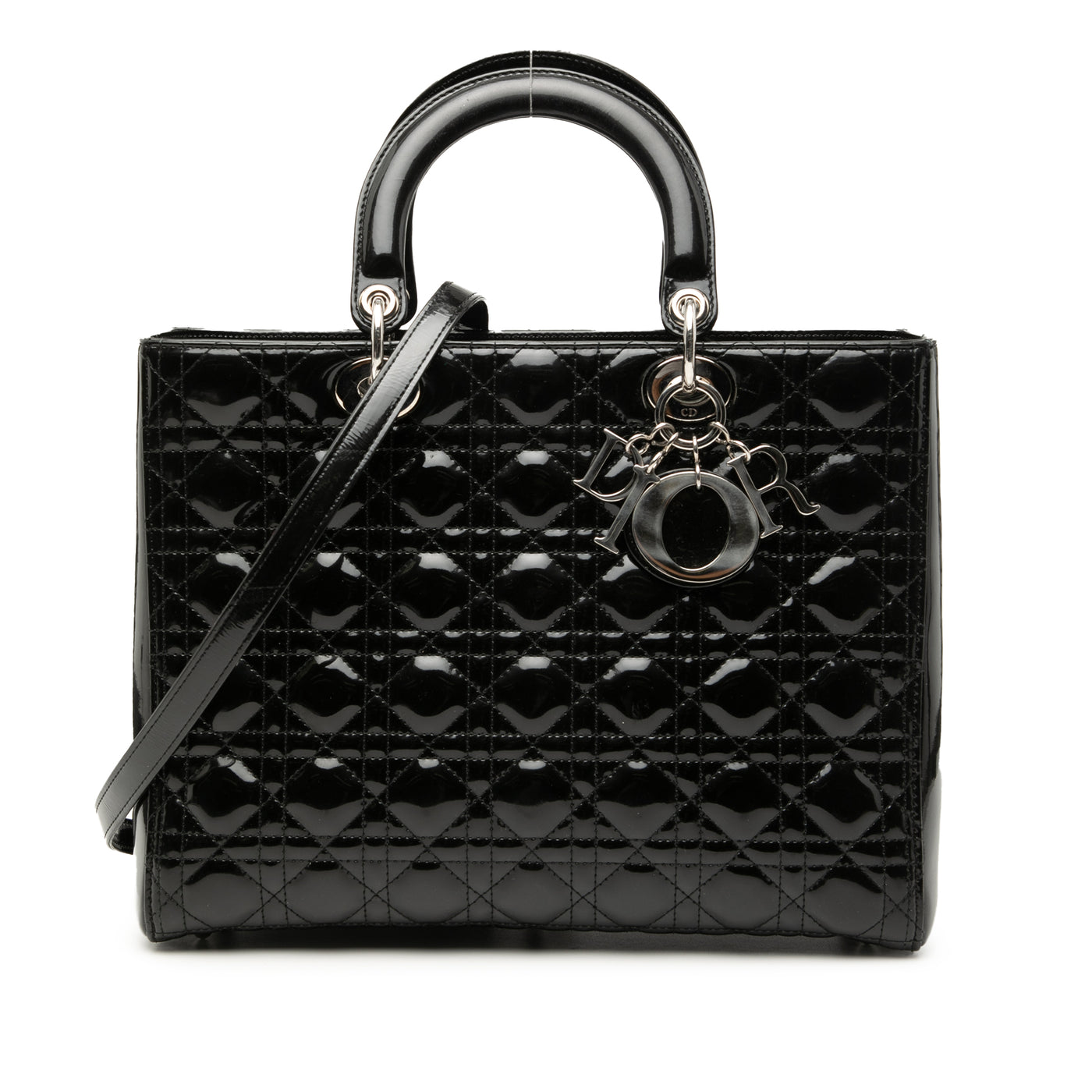 Large Patent Cannage Lady Dior - Image 1