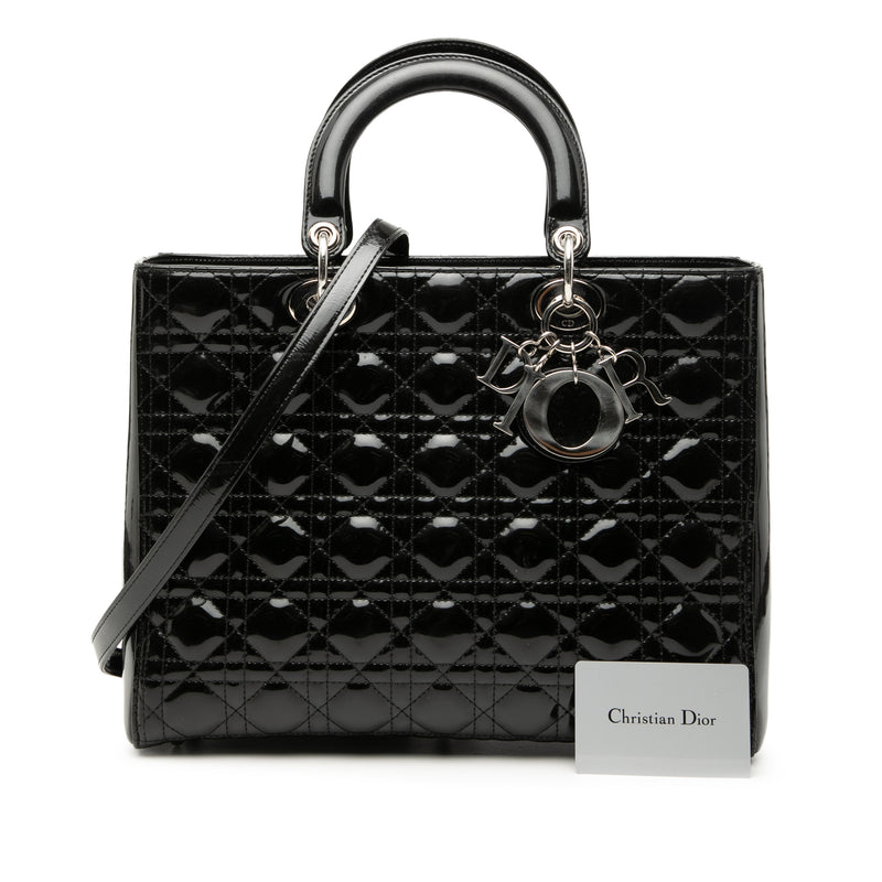 Large Patent Cannage Lady Dior - Image 10