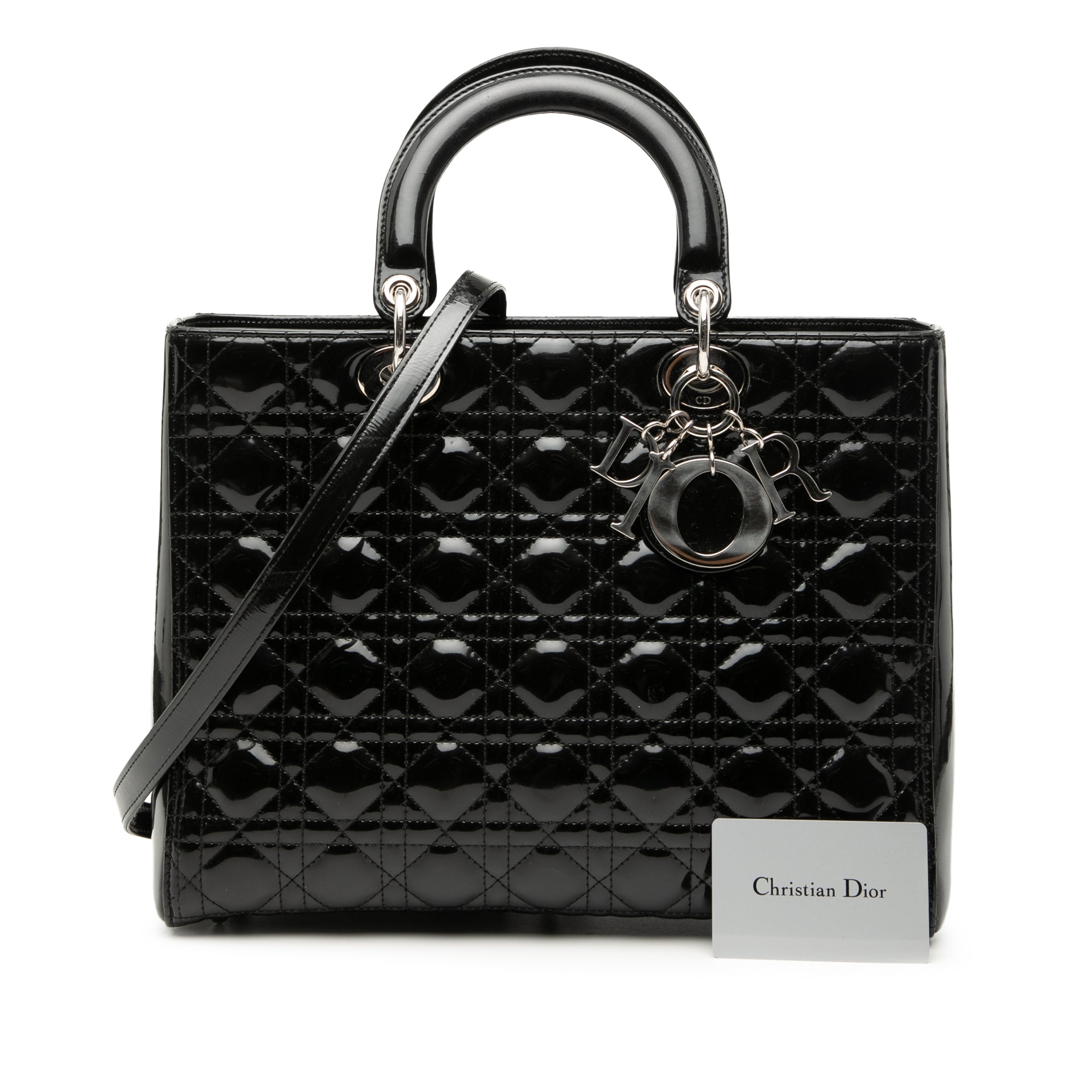 Large Patent Cannage Lady Dior - Image 10