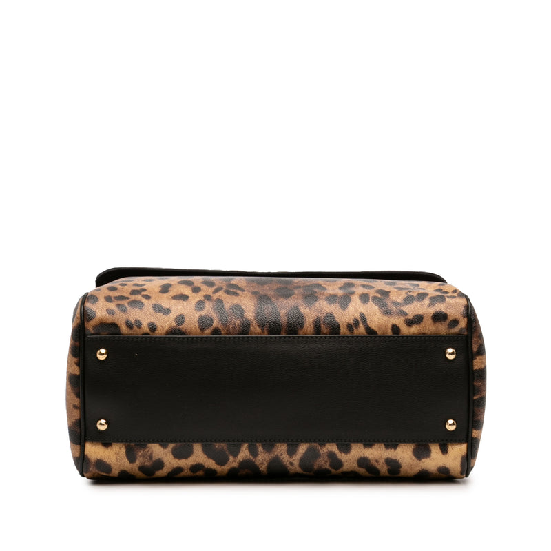 Large Leopard Print Calfskin Miss Sicily Satchel - Image 3
