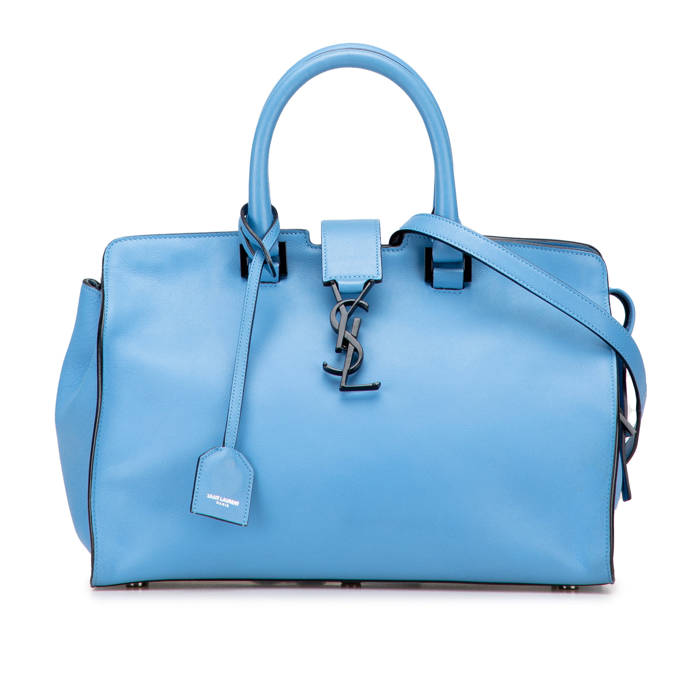 Small Leather Monogram Cabas Satchel - Image 1