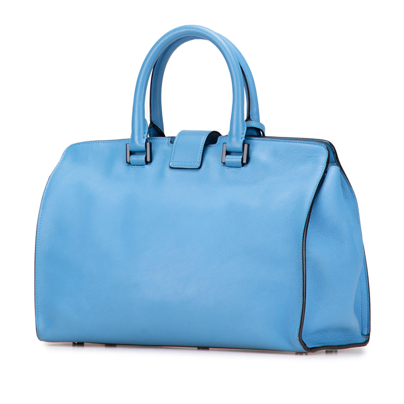 Small Leather Monogram Cabas Satchel - Image 2