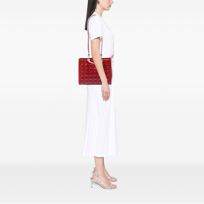 Large Patent Cannage Lady Dior - Image 6