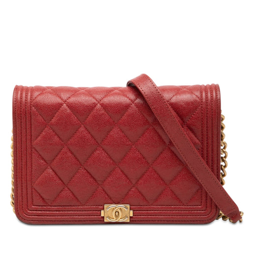 Quilted Caviar Boy Wallet on Chain - Image 1