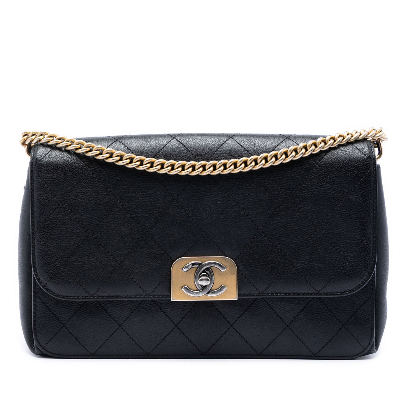 Medium Quilted Calfskin Straight Lined Flap - Image 1