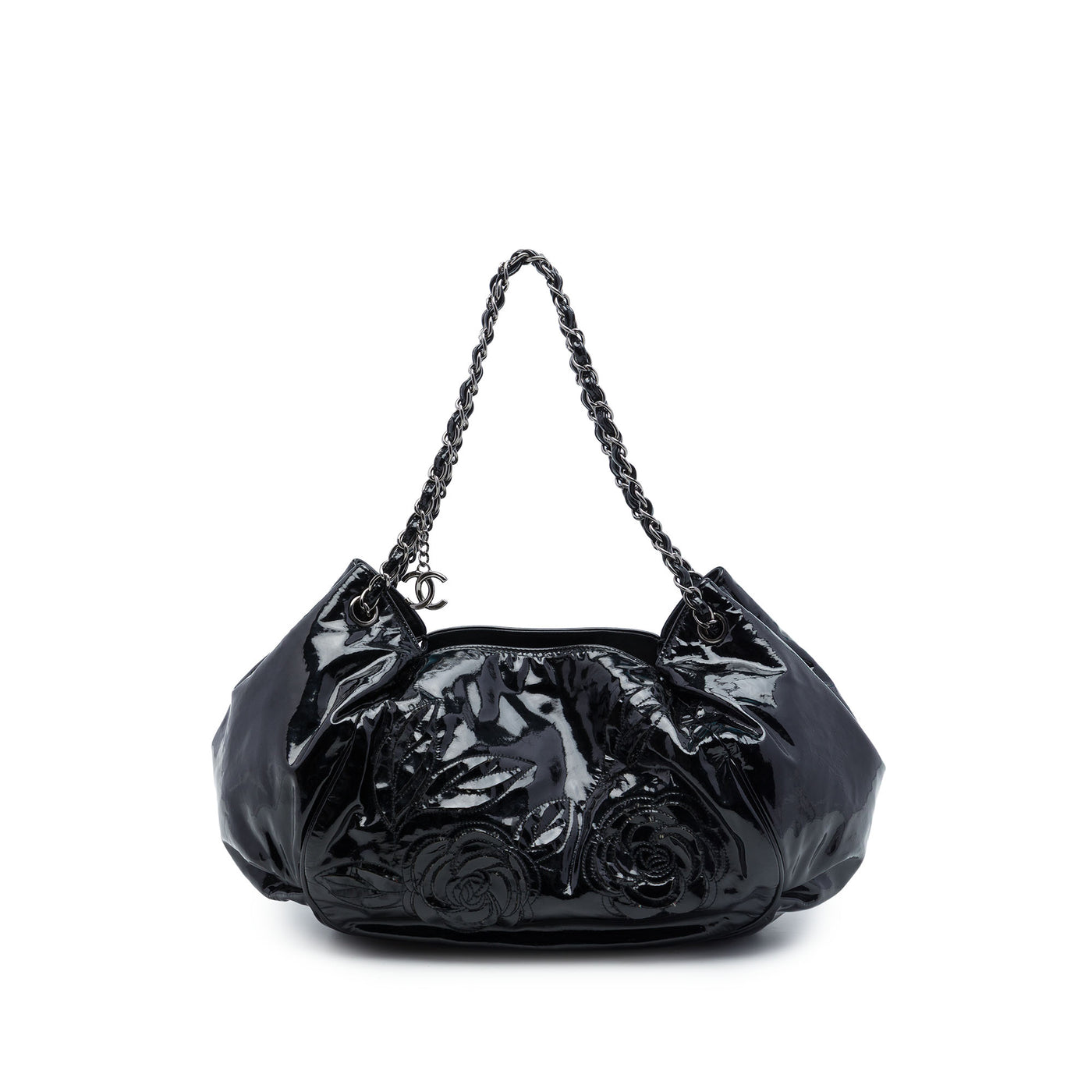 Patent Accordion Camellia Tote - Image 1