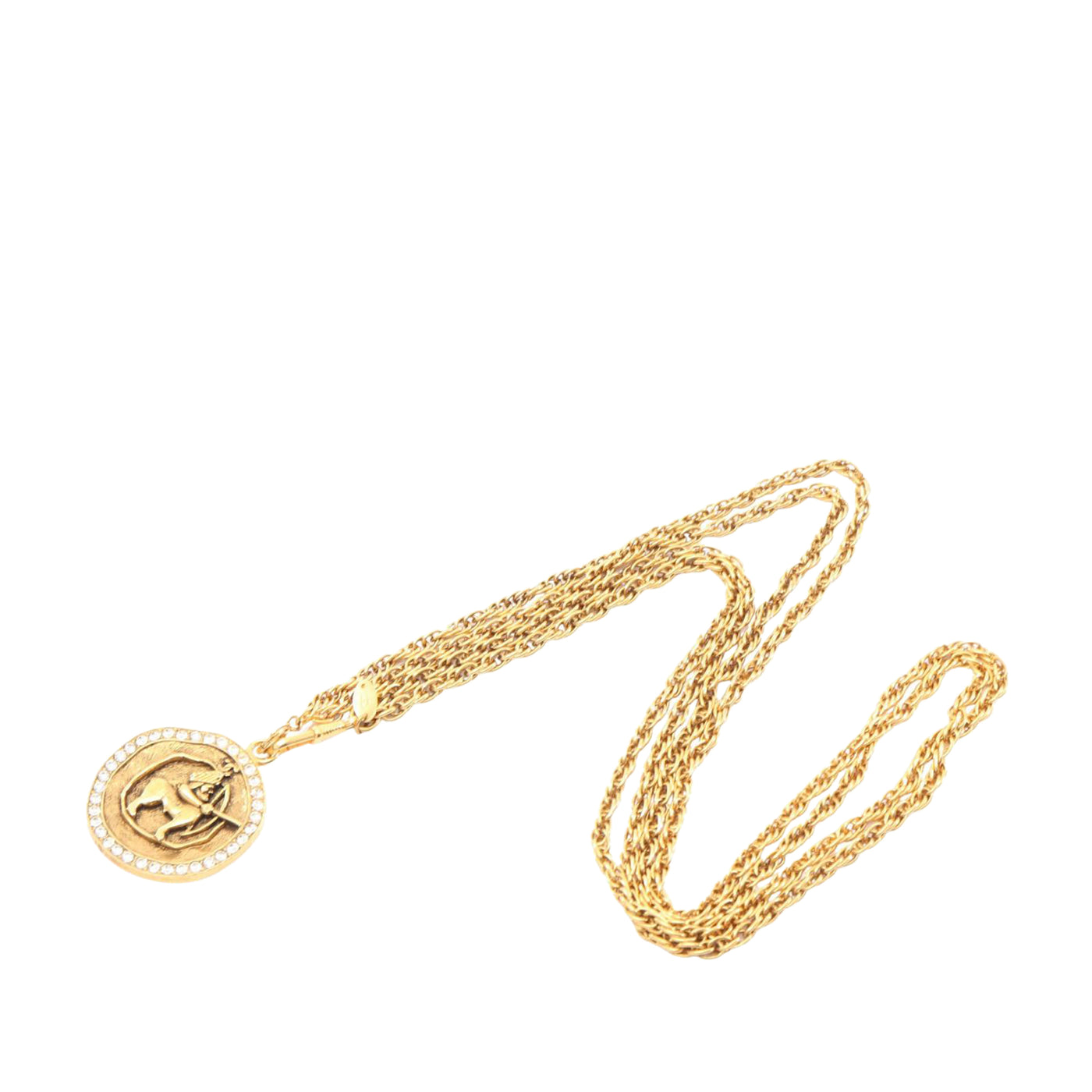 CC Gold Plated Centaur Medallion Pendant Necklace - Image 1