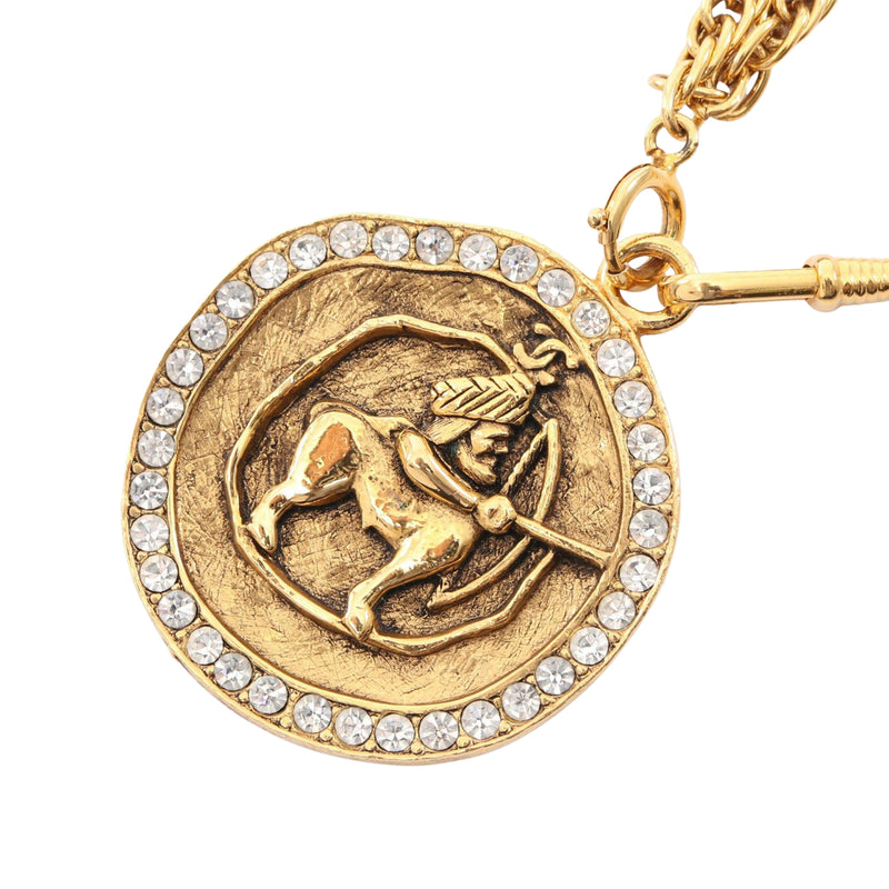 CC Gold Plated Centaur Medallion Pendant Necklace - Image 2