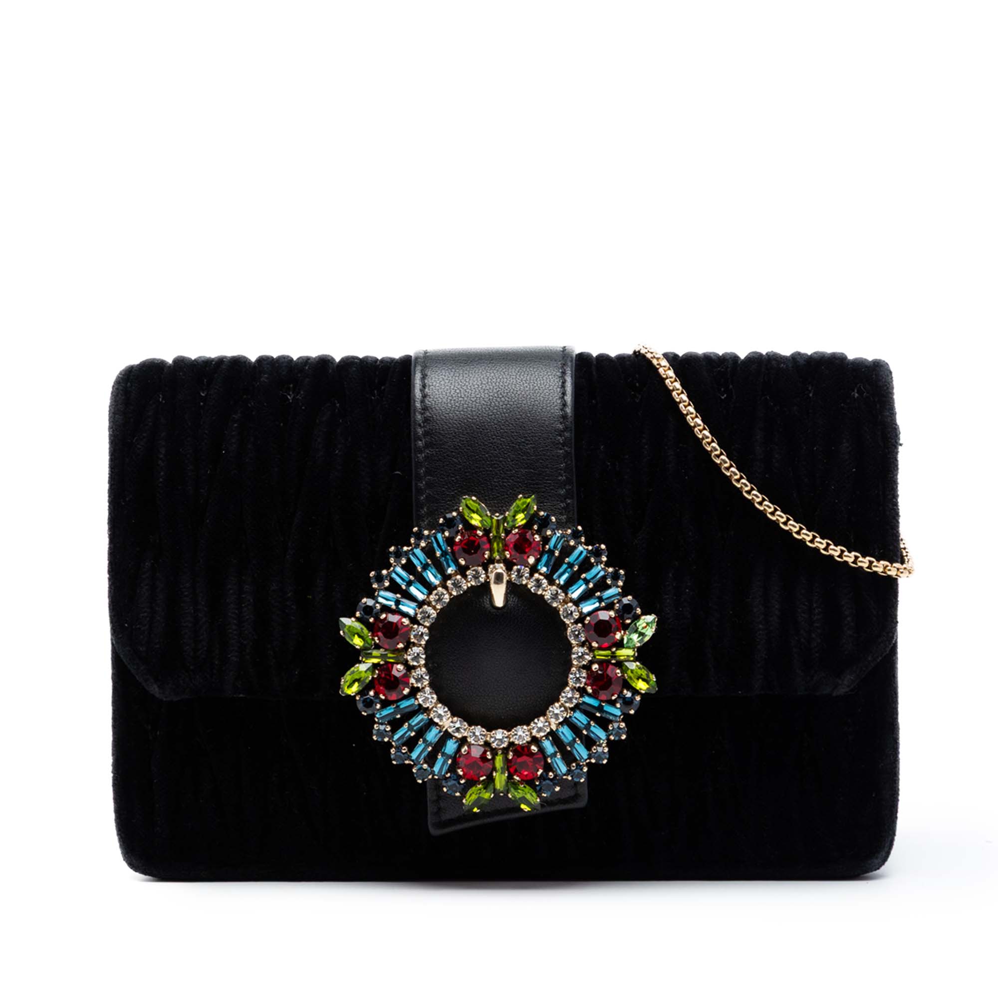 Matelasse Velvet Crystal Embellished Crossbody - Image 1