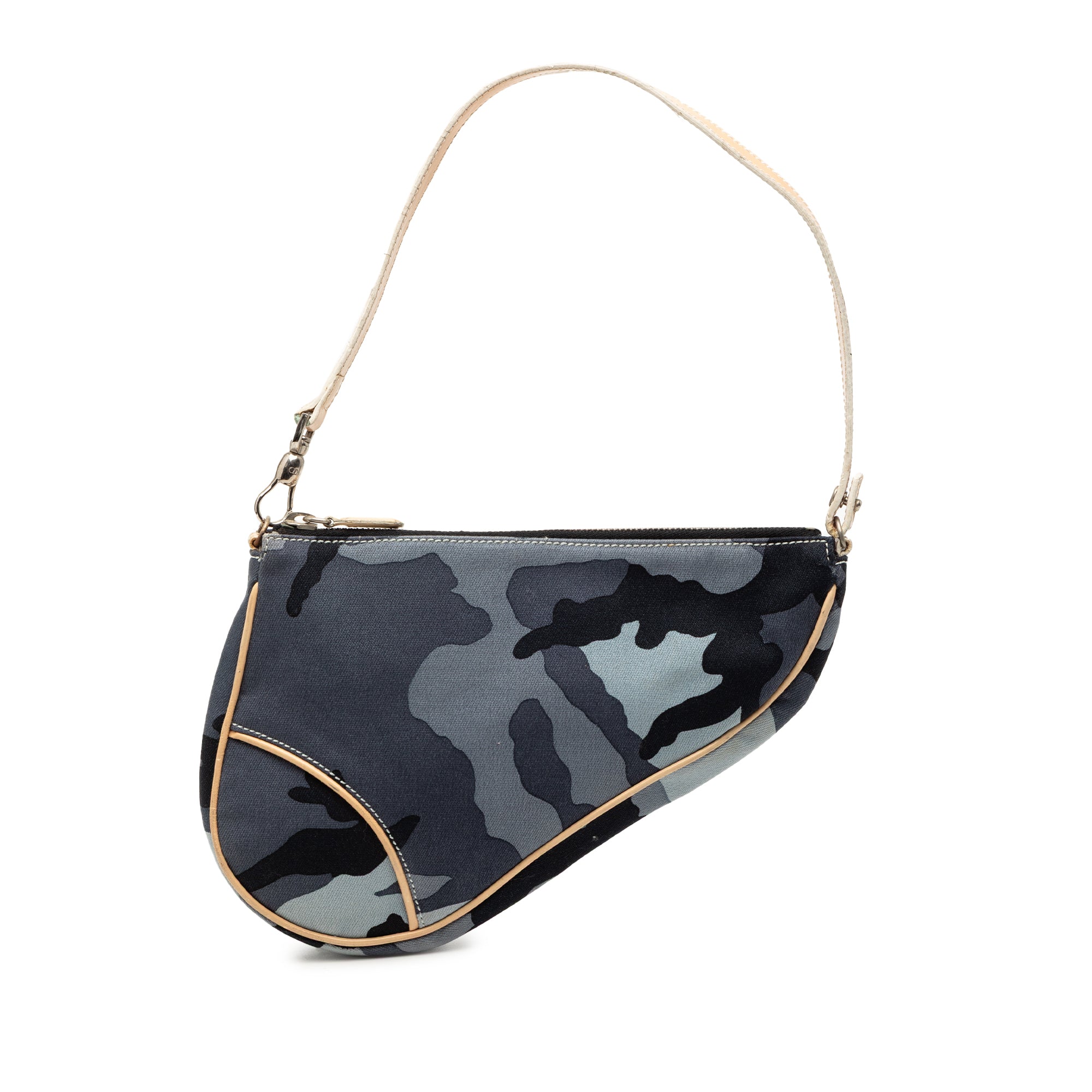 Mini Canvas Camouflage Saddle Pochette - Image 1
