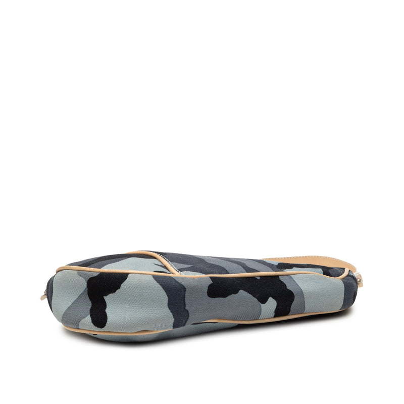 Mini Canvas Camouflage Saddle Pochette - Image 3