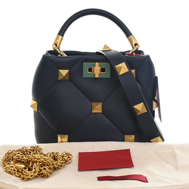 Small Nappa Roman Stud The Handle Bag - Image 15