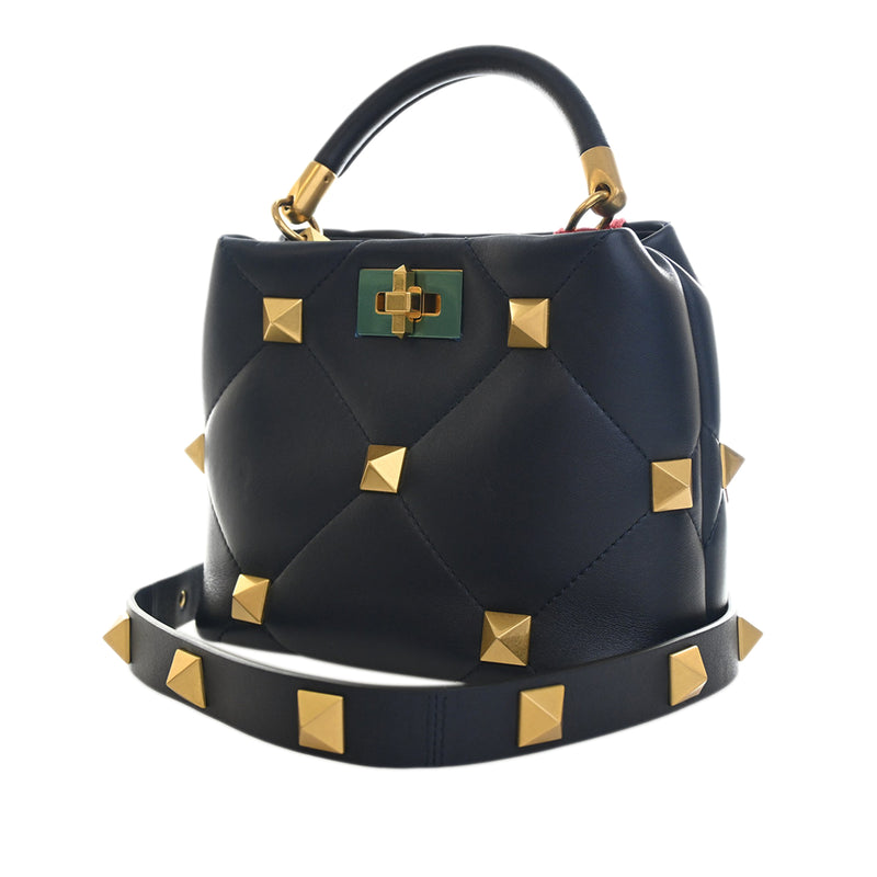 Small Nappa Roman Stud The Handle Bag - Image 2