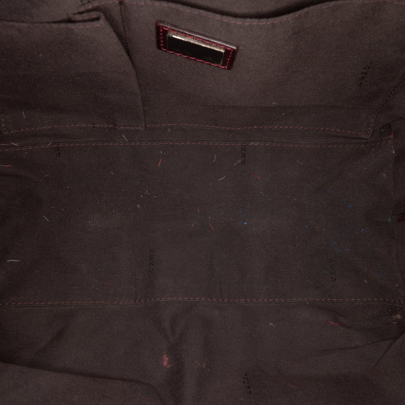 Zucca Trimmed Coated Canvas Mixed Media Boston Bag - Image 4