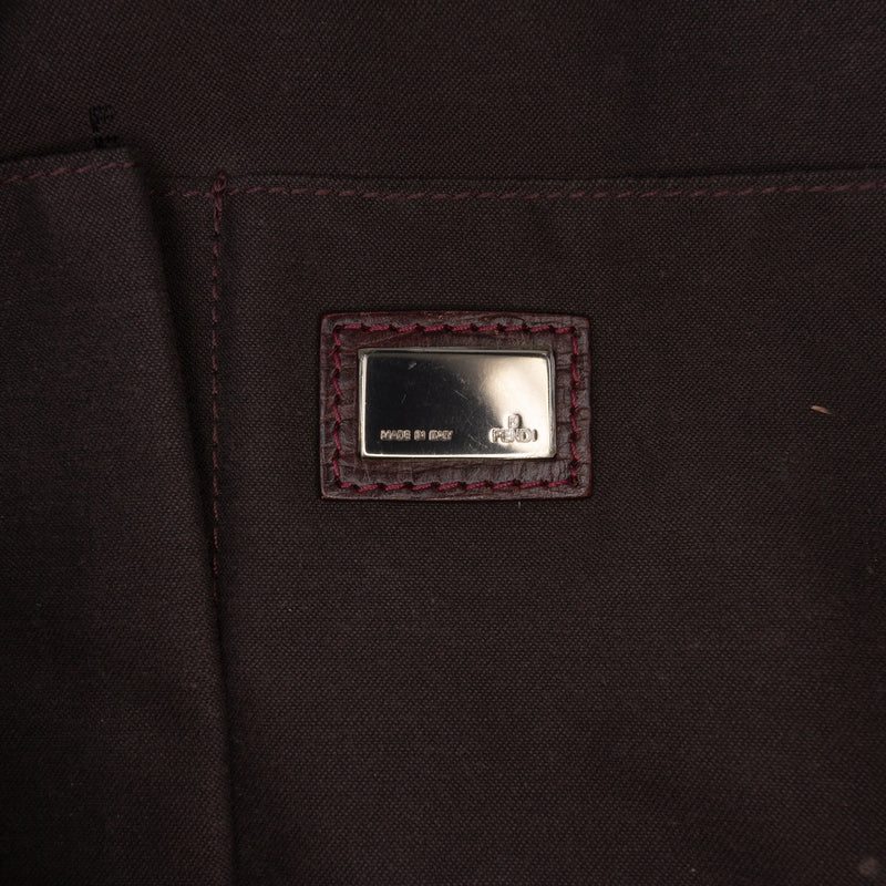 Zucca Trimmed Coated Canvas Mixed Media Boston Bag - Image 5