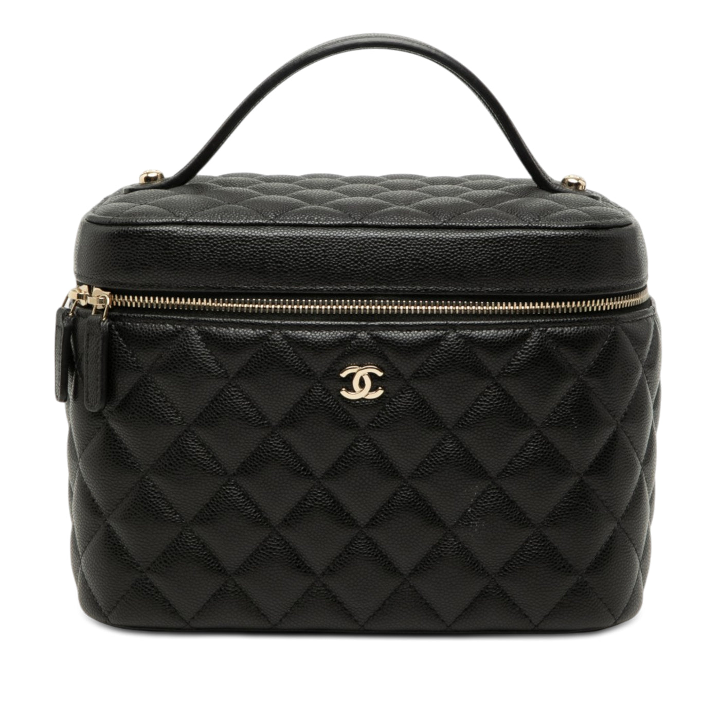 Medium CC Quilted  Caviar Vanity Case - Image 1