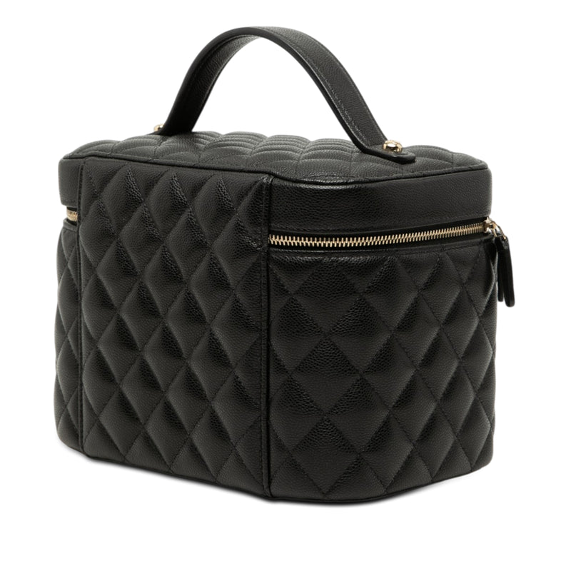Medium CC Quilted  Caviar Vanity Case - Image 2