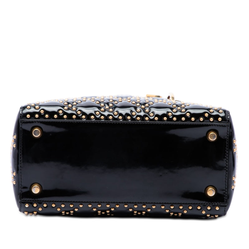 Medium Patent Cannage Studded Supple Lady Dior - Image 3