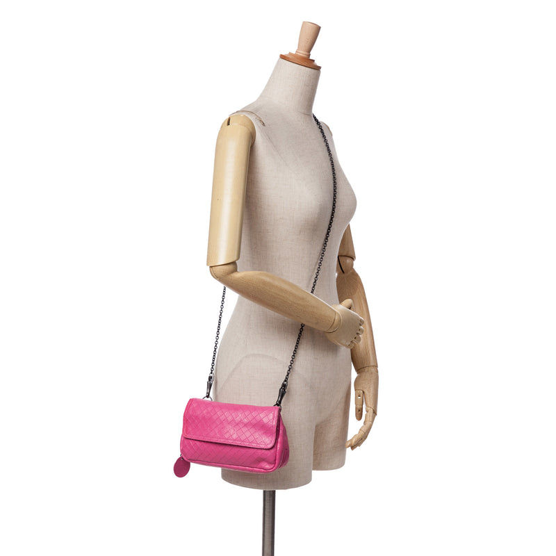 Small Calfskin Intrecciomirage Embossed Butterfly Chain Crossbody - Image 13