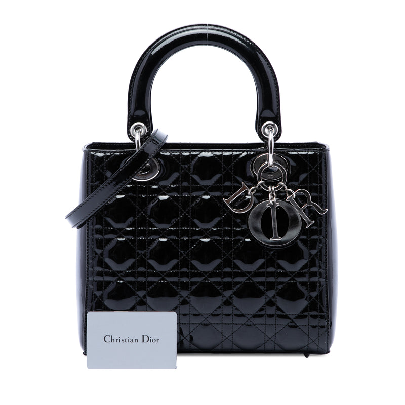 Medium Patent Cannage Lady Dior - Image 7
