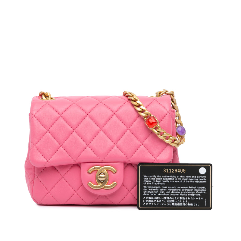 Mini Square Lambskin Pearl Samba Flap - Image 9