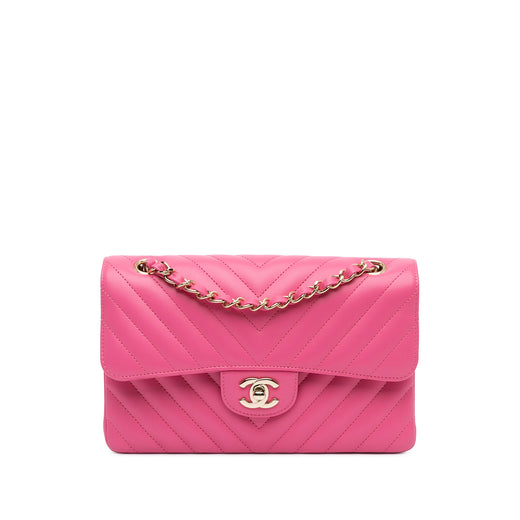 Small Classic Chevron Lambskin Double Flap - Image 1