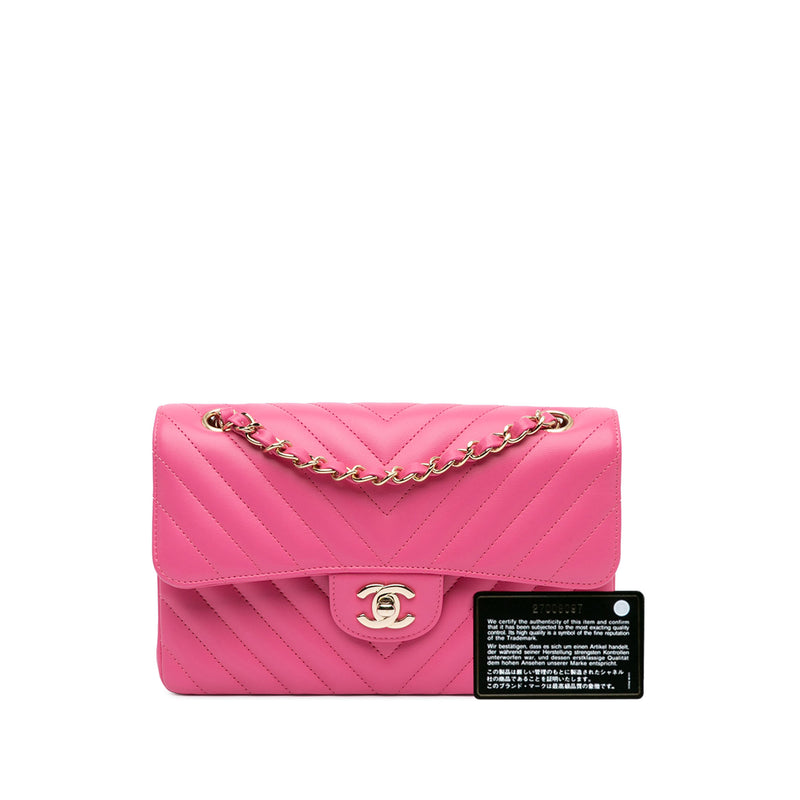 Small Classic Chevron Lambskin Double Flap - Image 10