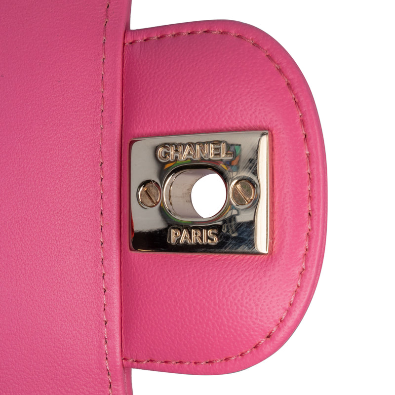 Small Classic Chevron Lambskin Double Flap - Image 8