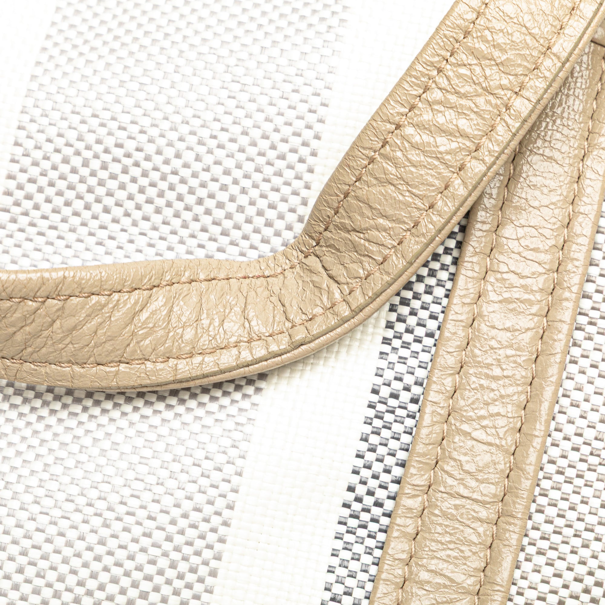 Medium Woven Calfskin Barbes East West Shopper Bag - Image 10