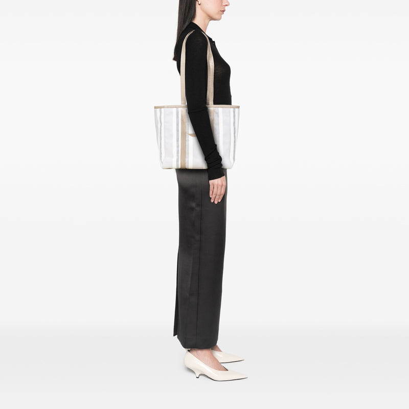 Medium Woven Calfskin Barbes East West Shopper Bag - Image 11