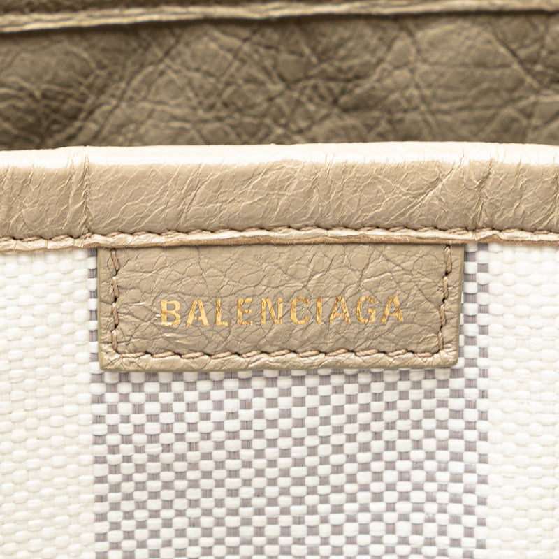 Medium Woven Calfskin Barbes East West Shopper Bag - Image 5
